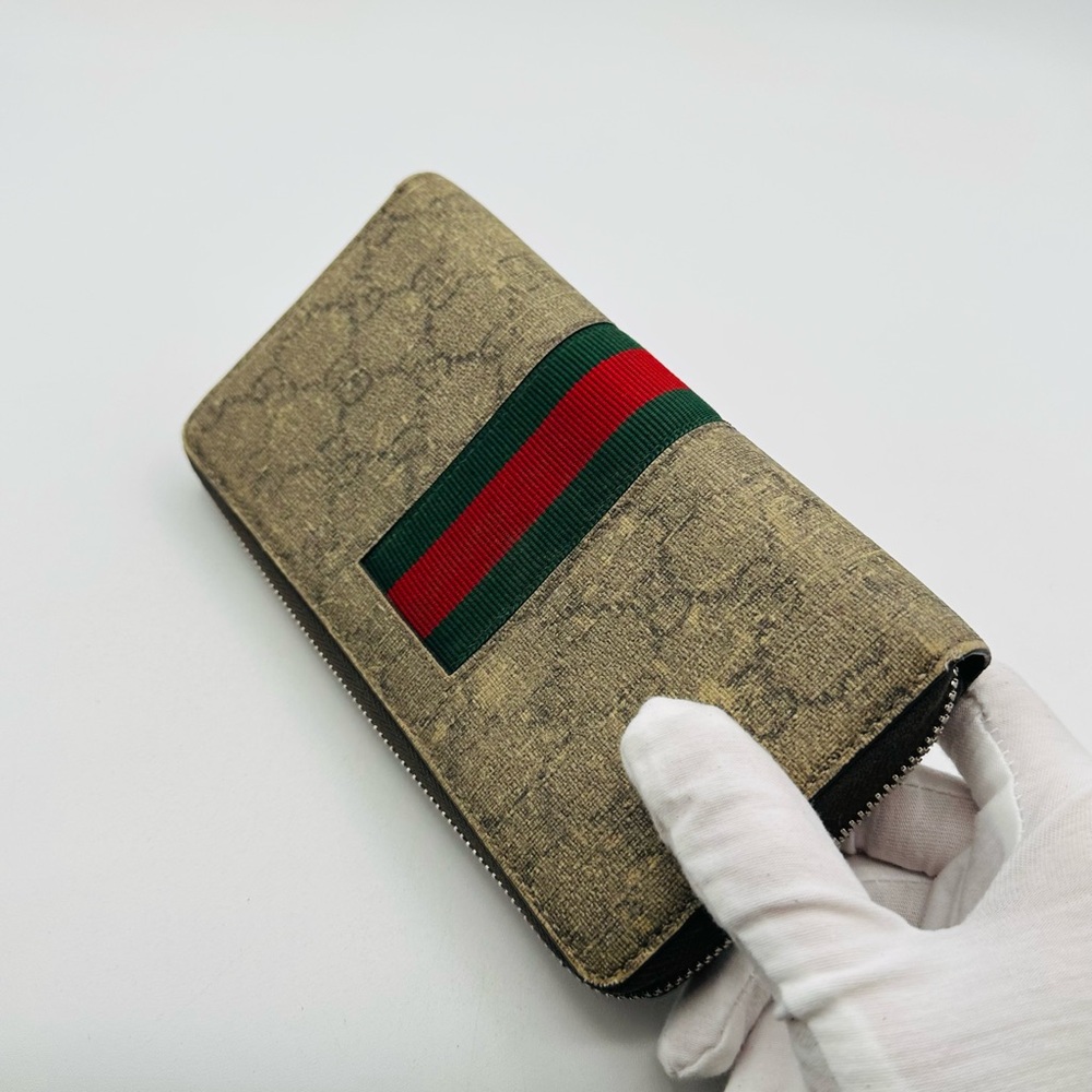 Gucci Supreme Sherry Line Leather Zippy Wallet - Picture 3 of 12